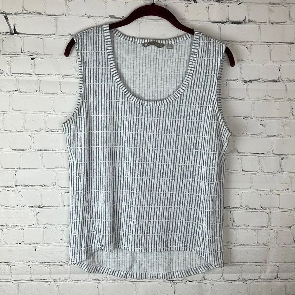 Athleta Gray and White Top